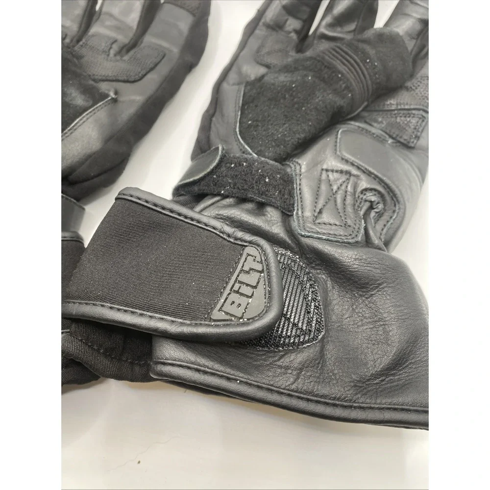 BILT Men's 5XL Motorcycle Riding Gloves Black Leather Waterproof Gauntlet - Picture 14 of 16